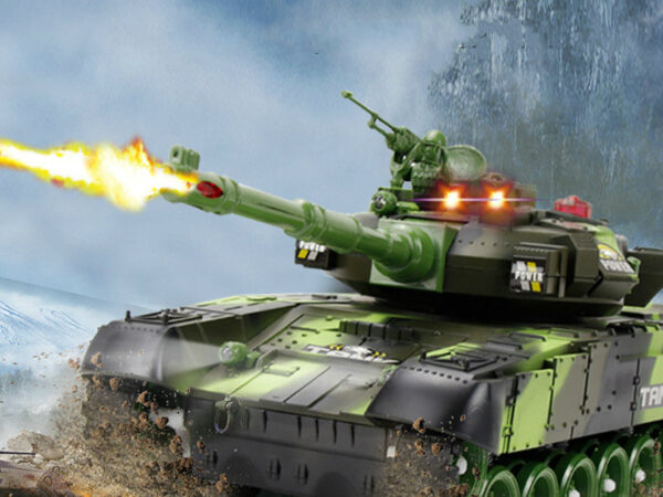 Remote control of tank toy car can launch tracked cross-country vehicle